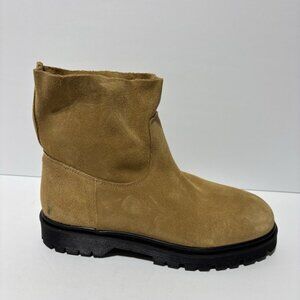 1980 Women’s Tan Suede Ankle Bootie, Size EUR 38, US 7.5 M